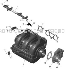 ROTAX - Air Intake Manifold And Throttle Body pour Sea-Doo 2024 GTX PRO 130 IBR  - 25RE - STDR package - Bright White