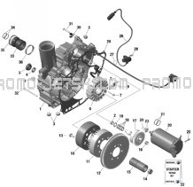 ROTAX - Magneto and Electric Starter pour Sea-Doo 2024 GTX PRO 130 IBR  - 25RE - STDR package - Bright White