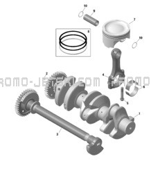 ROTAX - Crankshaft and Pistons pour Sea-Doo 2024 RXP-X 325 - 21RH - X package - Ice Metal