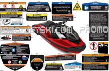 Body - Warning Decals pour Sea-Doo 2024 RXP-X 325 - 21RH - X package - Ice Metal