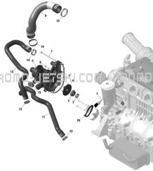 ROTAX - Engine Cooling pour Sea-Doo 2024 RXP-X 325 - 21RK - X package - Ice Metal - Audio