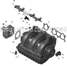 ROTAX - Air Intake Manifold And Throttle Body pour Sea-Doo 2024 RXT X 325 - 10RD - X package - Ice Metal - Audio