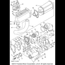 EXHAUST 1 pour Yamaha 2001 WaveRunner SUPER JET - SJ700AZ - 2001