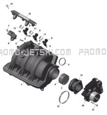 ROTAX - Air Intake Manifold And Throttle Body pour Sea-Doo 2024 SPARK 900 HO ACE - 63RB - Conv package - Sunrise Orange - 3UP