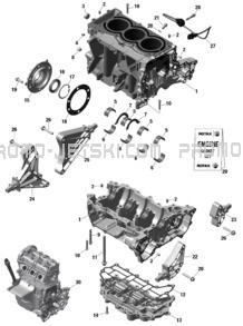 ROTAX - Crankcase pour Sea-Doo 2024 SPARK 900 HO ACE - 63RB - Conv package - Sunrise Orange - 3UP