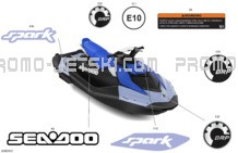 Body - Decals pour Sea-Doo 2024 SPARK 900 HO ACE - 64RF - Conv package - Dazzling Blue - 2UP