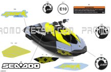 Body - Decals pour Sea-Doo 2024 SPARK TRIXX - 65RD - TRIXX package - Vapor Blue- 1UP