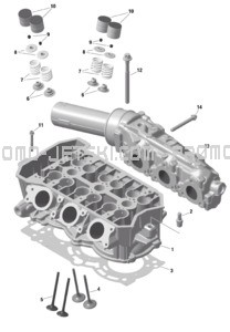 ROTAX - Cylinder Head pour Sea-Doo 2024 SPARK TRIXX - 66RD- TRIXX package - Vapor Blue- 3UP