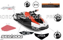 Body - Decals pour Sea-Doo 2024 SPARK TRIXX - 66RG - TRIXX package - Bright White- 3UP - Audio