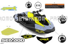 Body - Decals pour Sea-Doo 2024 SPARK TRIXX - 66RH - TRIXX package - Vapor Blue- 3UP - Audio
