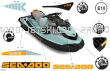 Body - Decals pour Sea-Doo 2024 WAKE 170 - 35RB - Base package - Neo Mint