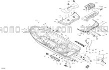 Body - Hull pour Sea-Doo 2024 FISH PRO TROPHY 170 - 19RH - FishT package - Flint Grey - Audio