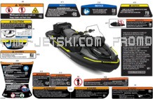 Body - Warning Decals pour Sea-Doo 2024 FISH PRO TROPHY 170 - 19RH - FishT package - Flint Grey - Audio