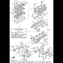 CYLINDER. CRANKCASE pour Yamaha 2001 WaveRunner SUV 1200 (SV1200Z) 2001