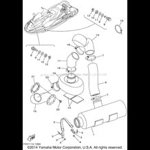 EXHAUST 3 pour Yamaha 2001 WaveRunner XLT 1200 (XA1200AZ) 2001