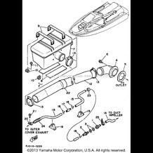 EXHAUST 2 pour Yamaha 1991 WaveRunner WAVE RUNNER III - WRA650P - 1991