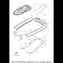 GUNWALE MAT pour Yamaha 2003 WaveRunner FX140 (FX1000CB) 2003