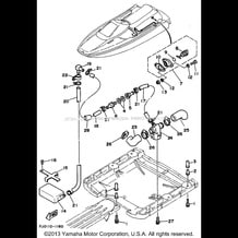 HULL - DECK 3 pour Yamaha 1991 WaveRunner WAVE RUNNER III - WRA650P - 1991