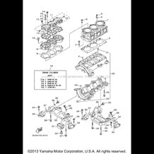 CYLINDER. CRANKCASE pour Yamaha 2003 WaveRunner SUV1200 (SV1200B) 2003