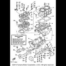 CRANKCASE - CYLINDER pour Yamaha 1991 WaveRunner WAVERUNNER LX - WR650P - 1991