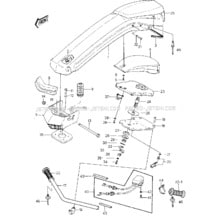 HANDLE POLE/SWITCHES  ('84-'86 JS44 pour Kawasaki 1985 JS440