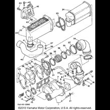 EXHAUST 1 pour Yamaha 1992 WaveRunner WAVE RUNNER III - WRA650Q - 1992