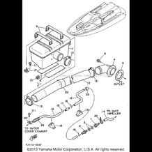 EXHAUST 2 pour Yamaha 1992 WaveRunner WAVE RUNNER III - WRA650Q - 1992