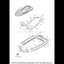 GUNWALE MAT pour Yamaha 2008 WaveRunner WAVERUNNER FX CRUISER - FX1000AG - 2008