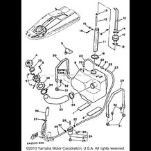 FUEL TANK pour Yamaha 1993 WaveRunner SUPER JET 650 (SJ650R) 1993