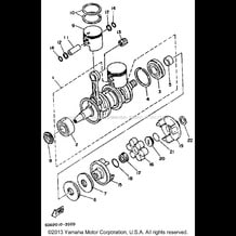 CRANKSHAFT - PISTON pour Yamaha 1993 WaveRunner WAVE BLASTER 700 (WB700R) 1993