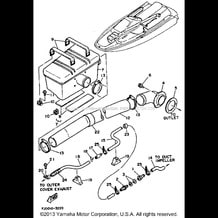 EXHAUST 2 pour Yamaha 1993 WaveRunner WAVE RUNNER III - WRA650R - 1993