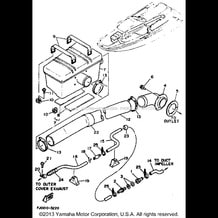 EXHAUST 2 pour Yamaha 1993 WaveRunner WAVE RUNNER III - WRA650RA - 1993